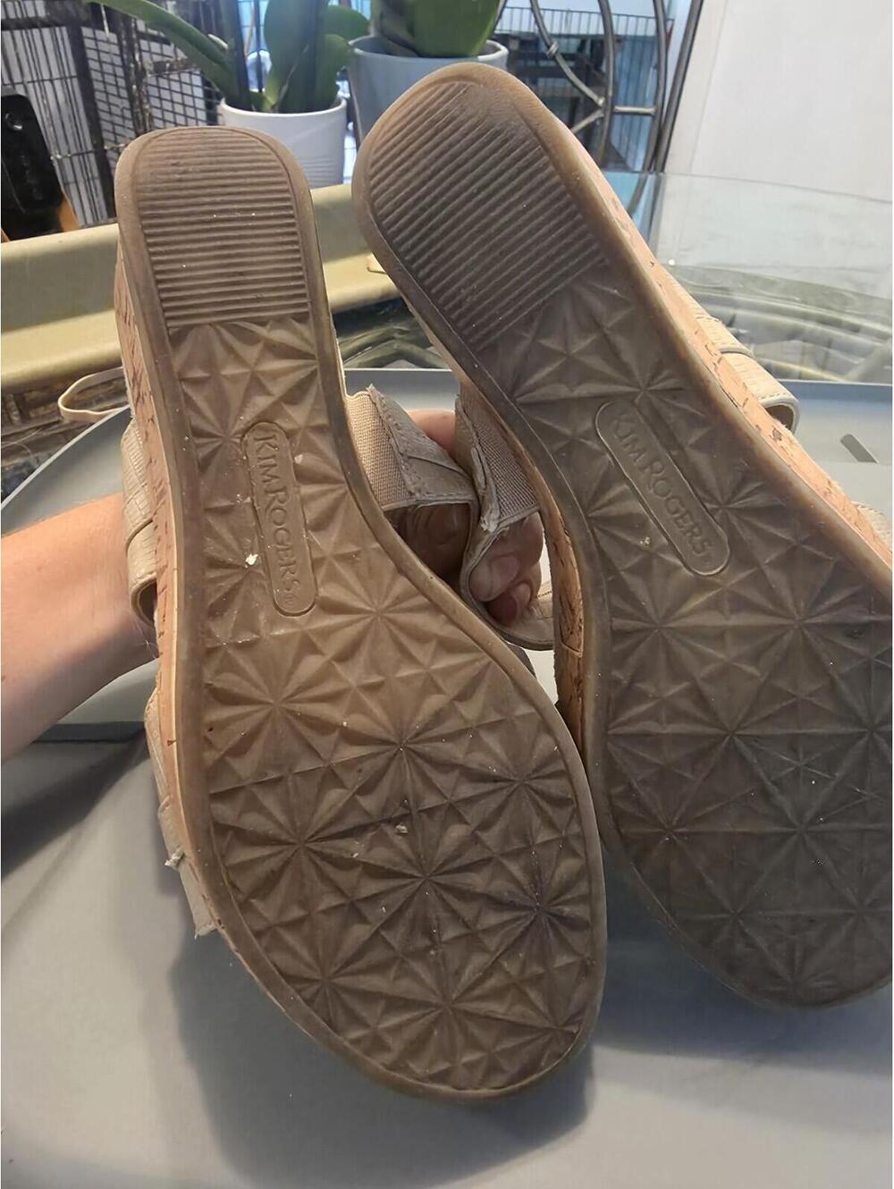 KIM ROGERS Women’s Beige Canvas Espadrille Wedge Heel Shoes Size 7 - Picture 5 of 5